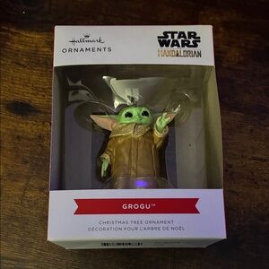 Hallmark Grogu Ornament in Green and Brown